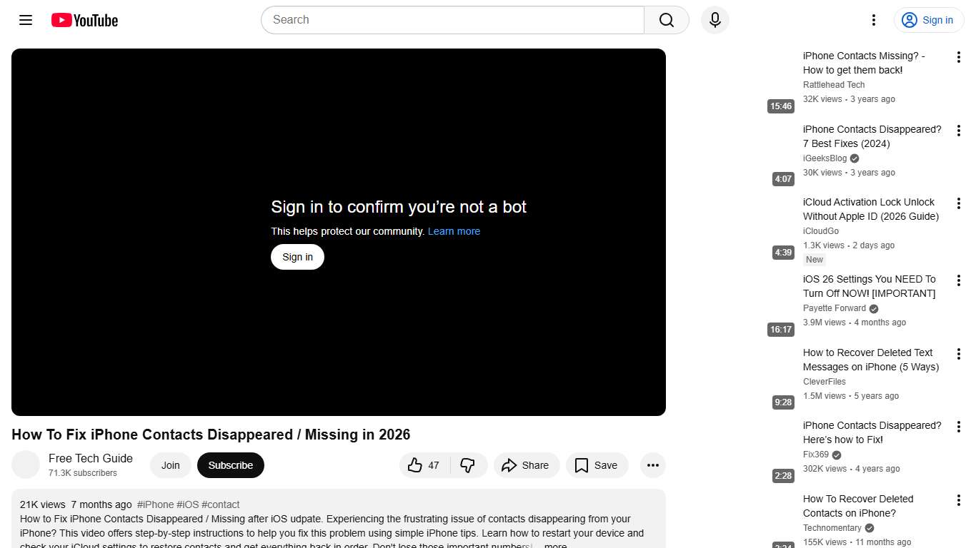 How To Fix iPhone Contacts Disappeared / Missing in 2026 - YouTube